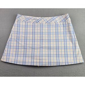 Tangents Mini Skirt Womens 7/8 Multi Plaid Lined Cotton Casual Summer Back Zip